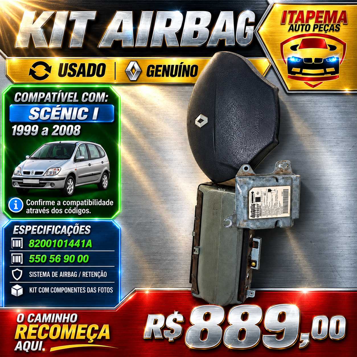 Kit Air Bag Renault Scenic 99/2008